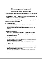 Digital marketing plan assignment for e-business course | Tài chính quốc tế | Trường Học Viện nông nghiệp Việt Nam