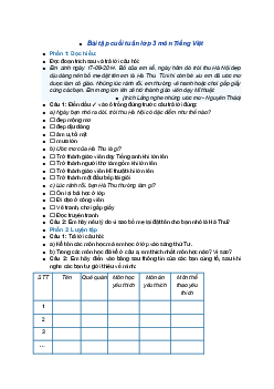 Bài tập cuối tuần lớp 3 môn Tiếng Việt CTST Tuần 1 - Đề 2 | Chân trời sáng tạo