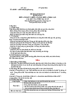 Bài 2: Biến cố hợp và biến cố giao. Biến cố độc lập. Các quy tắc tính xác suất | Giáo án Toán 11 Cánh diều