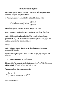 Chuyên đề phương trình đại số ôn thi vào lớp 10
