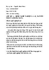 Tiểu luận Tóm tắt chủ đề 4_ Bệnh nghề nghiệp, nguyên nhân và biện pháp phòng ngừa - An toàn lao động môn An toàn lao động - Trường Đại học Thủ Dầu Một.