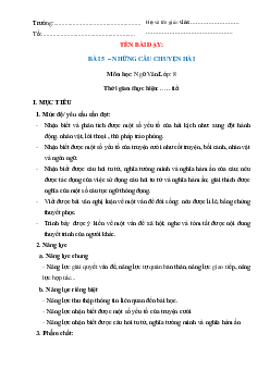 Giáo án Ngữ văn 8 Kết nối tri thức bài 5 Những câu chuyện hài