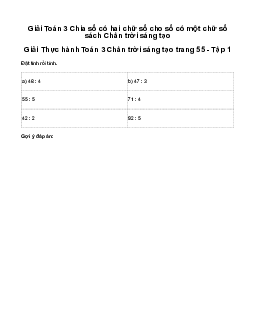 Giải Toán 3: Chia số có hai chữ số cho số có một chữ số | Chân trời sáng tạo