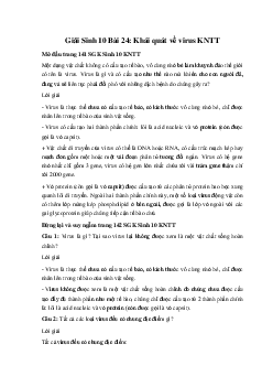 Giải Sinh 10 Bài 24: Khái quát về virus | Kết nối tri thức