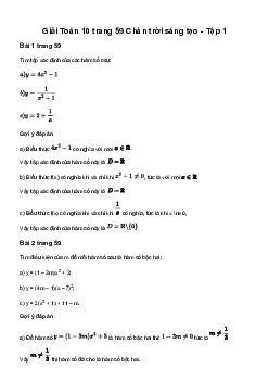 Giải Toán 10 Bài tập cuối chương III | Chân trời sáng tạo