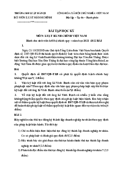 Bài tập học kỳ học phần Luật hành chính