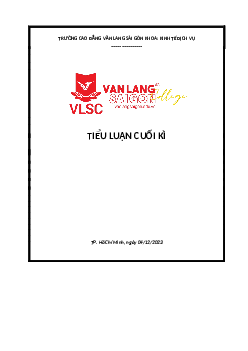 Tiểu luận hoạt động tư vấn và tuyển dụng nhân sự tại Việt Nam | Trường Cao Đẳng Văn Lang Sài Gòn