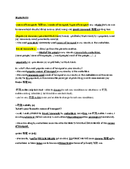 Tài liệu về Transport của môn Tiếng Anh B1 / Đại học nội vụ Hà Nội