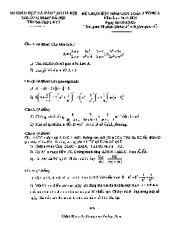 Đề HSG Toán 9 vòng 1 năm 2020 – 2021 trường Nguyễn Tất Thành – Hà Nội