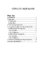 Tiểu luận: Công ty hợp danh - Luật kinh tế | Học viện Ngân hàng