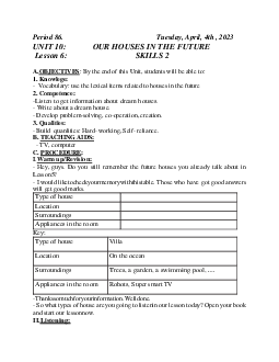 Giáo án Tiếng Anh 6 sách Global Success HK2 Tuần 30