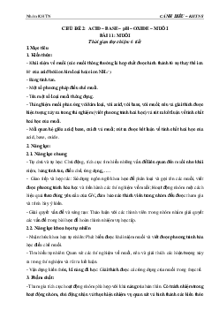 Giáo án Khoa học tự nhiên 8 Bài 12: Muối | Cánh diều