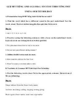 Giải sách bài tập tiếng Anh lớp 6 unit 6 Out Tet Holiday