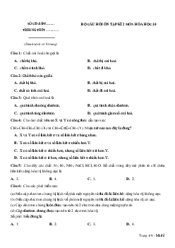 Đề cương ôn tập học kì 2 môn Hóa học 10 Kết nối tri thức