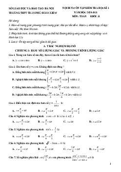 Nội dung ôn tập học kì 1 Toán 11 năm 2020 – 2021 trường THPT Trần Phú – Hà Nội