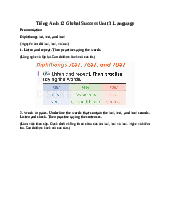 Giải SGK Tiếng Anh 12 Global Success Unit 3 Language