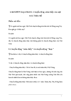 Giải KHTN Lớp 6 Bài 52: Chuyển động nhìn thấy của mặt trời. Thiên thể | Kết nối tri thức
