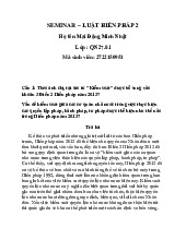 Seminar môn Luật Hiến pháp 2   | Trường đại học kinh doanh và công nghệ Hà Nội