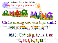 Giáo án điện tử Tiếng việt 1 bài 3 Chân trời sáng tạo : g, h, i, k, i, m
