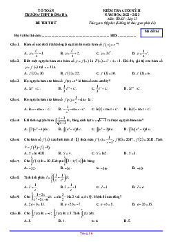 Đề thi thử cuối kỳ 2 Toán 12 năm 2022 – 2023 trường THPT Đông Hà – Quảng Trị
