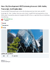 New City Development IELTS Listening Answers & Audio Guide | Môn Tiếng Anh - Trường Cao đẳng Thực hành FPT