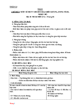Giáo án Toán 3 Kết nối tri thức tuần 13