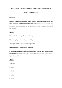 Tiếng Anh lớp 8 unit 2 lesson 1