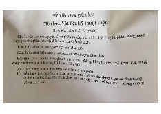 Đề thi giữa kì môn Vật liệu điện| Môn Vật liệu điện| Trường Đại học Bách Khoa Hà Nội