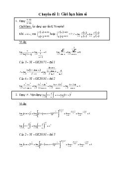 Công thức toán học môn Giải tích 1 | Đại học Bách khoa Hà Nội