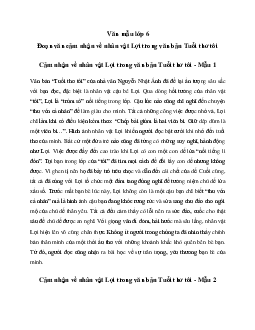 Văn mẫu lớp 6: Đoạn văn cảm nhận về nhân vật Lợi trong văn bản Tuổi thơ tôi (6 mẫu) - Chân Trời Sáng Tạo