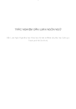 TRẮC NGHIỆM DẪN LUẬN NGÔN NGỮ | Dẫn luận ngôn ngữ | Đại học Khoa học Xã hội và Nhân văn, Đại học Quốc gia Thành phố HCM