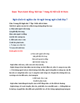 Soạn bài Thực hành tiếng Việt trang 92, 93 | Ngữ văn 7 Tập 1 Kết nối tri thức
