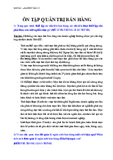 Ôn tập quản trị bán hàng | Đại học Tây Đô