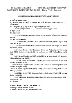 Đề cương học phần lịch sử văn minh thế giới | Đại học Sư Phạm Hà Nội