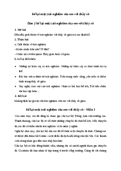 Văn mẫu lớp 6: Kể lại một trải nghiệm của em với thầy cô | Kết nối tri thức