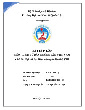 Đại hội đại biểu toàn quốc lần thứ VIII | Bài tập lớn môn Lịch sử đảng cộng sản Việt Nam