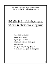 Phân tích thực trạng cơ cấu tổ chức của Vingroup - Quản trị học | Trường Đại học Bách khoa Thành phố Hồ Chí Minh