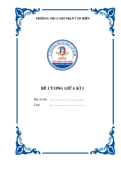 Đề cương giữa kì 1 Toán 7 năm 2022 – 2023 trường THCS thị trấn Văn Điển – Hà Nội