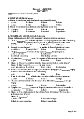 Tiếng Anh 7 Right On - Unit 3 Test