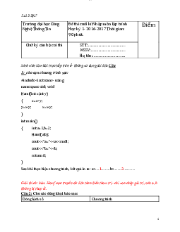 Đề tham khảo năm 2017 - Nhập môn lập trình | Trường Đại học CNTT Thành Phố Hồ Chí Minh
