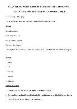 Tiếng Anh lớp 6 unit 9 A closer look 1