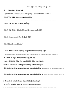 Đề ôn tập ở nhà Tiếng Việt lớp 3 số 7
