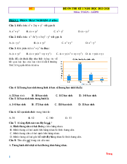 TOP 3 Đề ôn thi HK1 Toán 8 (có đáp án)
