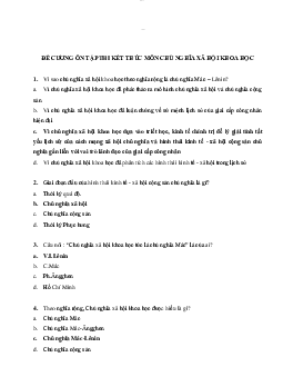 Đề cương ôn tập thi kết thúc môn Chủ nghĩa xã hội khoa học