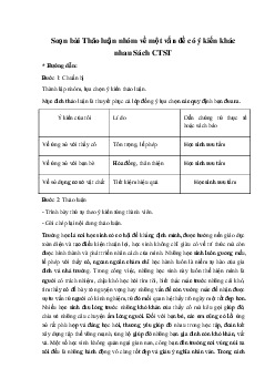 Soạn bài Thảo luận nhóm về một vấn đề có ý kiến khác nhau Ngữ Văn 10 Sách Chân Trời Sáng Tạo