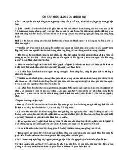 Đề cương Giáo dục chính trị - Trường Cao đẳng Kinh tế Kỹ thuật Công Thương