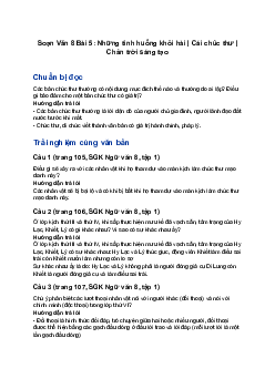 Soạn Văn 8 Bài 5: Những tình huống khôi hài | Cái chúc thư | Chân trời sáng tạo