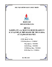 Nghiên cứu các nhân tố ảnh hưởng đến tỷ suất lợi nhuận trên doanh thu thuần (ROS) của tập đoàn Bảo Việt | Báo cáo Môn Kinh tế lượng - Học viện Chính sách và Phát triển