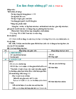 Giáo án Toán 2 tuần 16 sách Chân trời sáng tạo