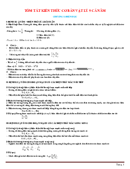 Tóm tắt kiến thức cơ bản vật lý 9 cả năm
